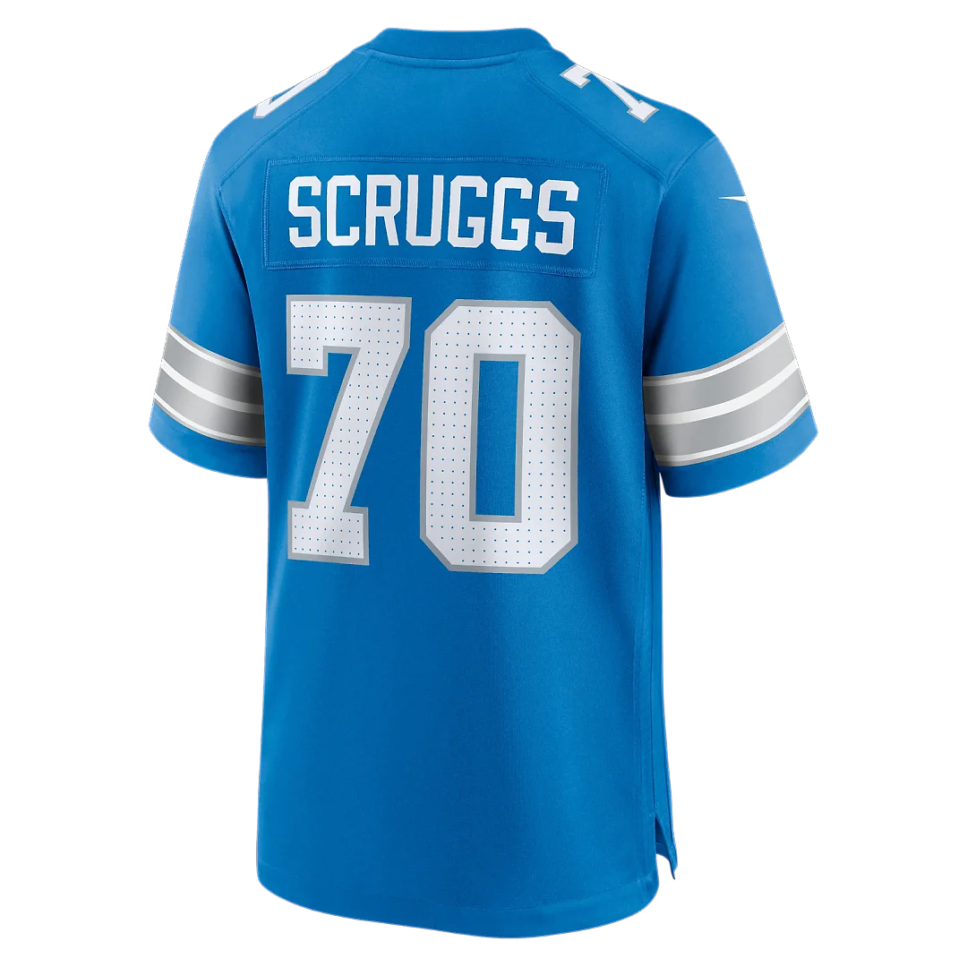 Zennovawear Juice Scruggs Detroit Lions Team Game Jersey - Blue