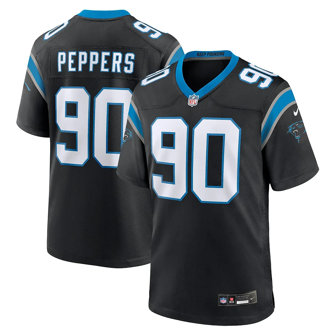 Zennovawear Julius Peppers Carolina Panthers Retired Player Game Jersey - Black
