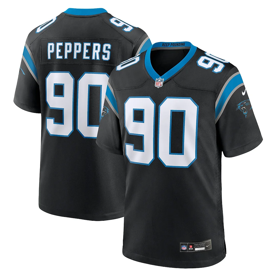 Zennovawear Julius Peppers Carolina Panthers Retired Player Game Jersey - Black
