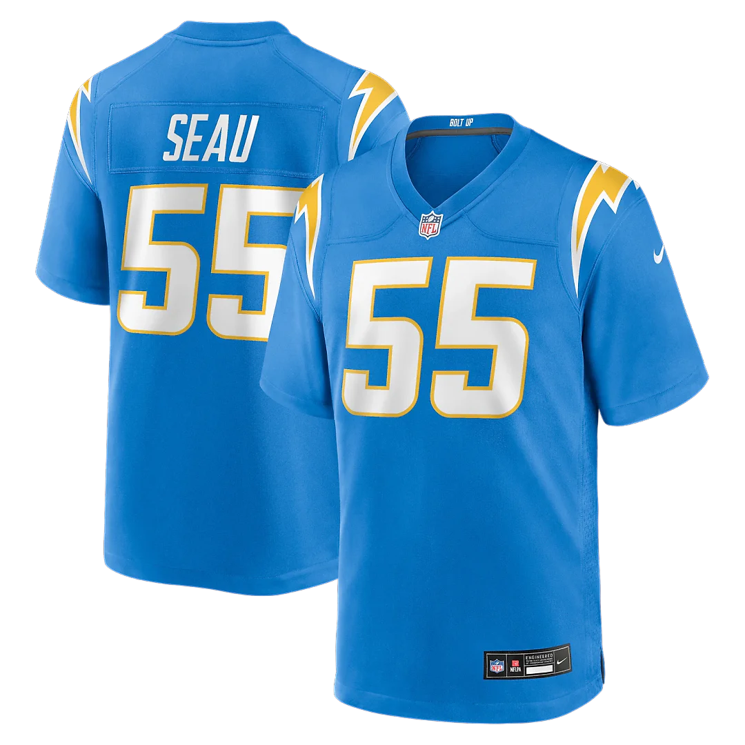 Zennovawear Junior Seau Los Angeles Chargers Game Retired Player Jersey - Powder Blue