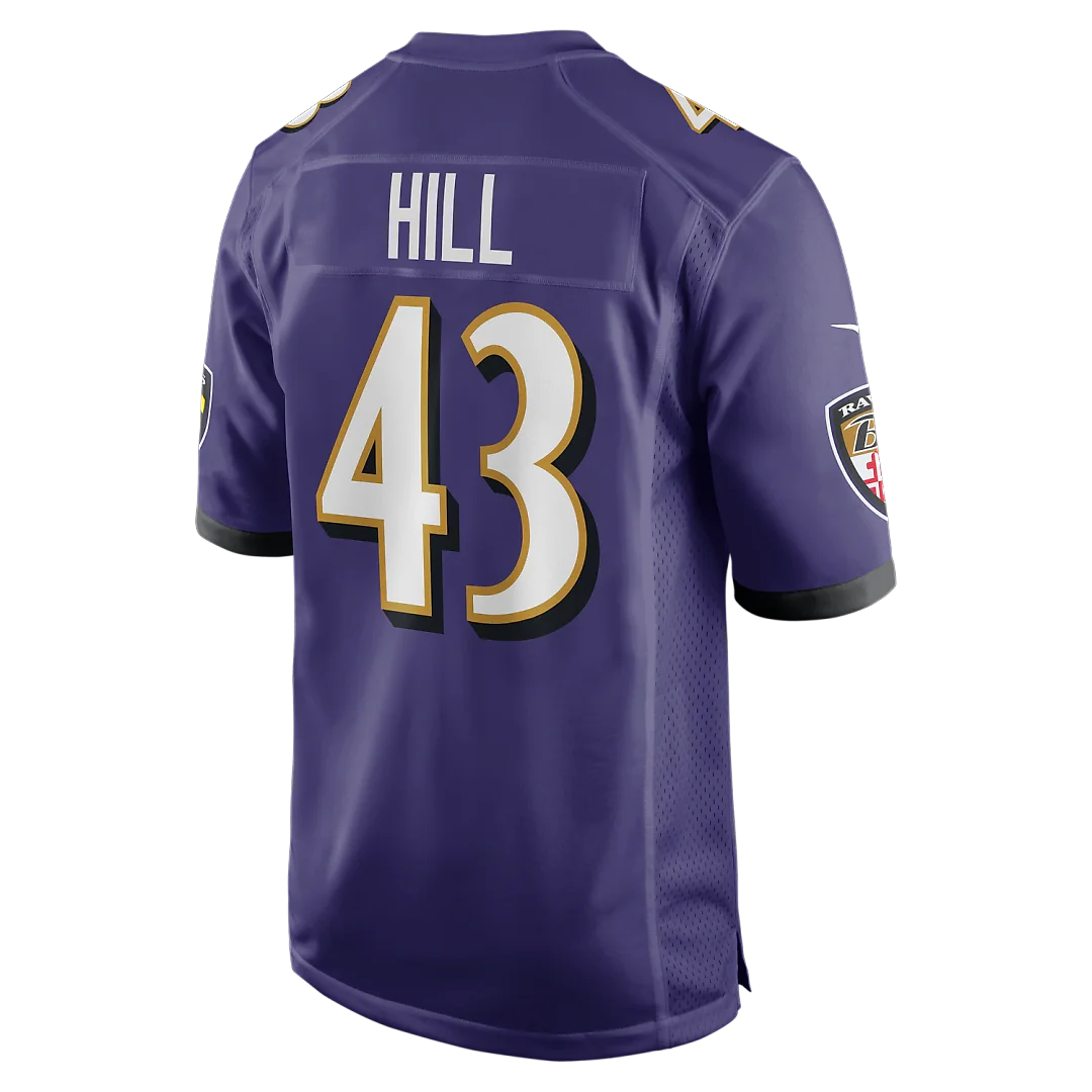 Zennovawear Justice Hill Baltimore Ravens Game Jersey - Purple