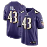 Zennovawear Justice Hill Baltimore Ravens Game Jersey - Purple