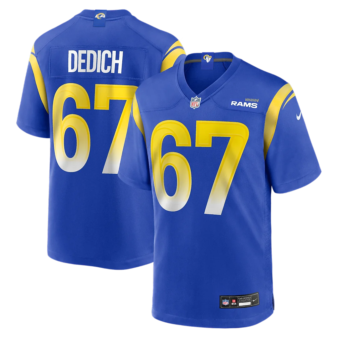 Zennovawear Justin Dedich Los Angeles Rams Game Jersey - Royal