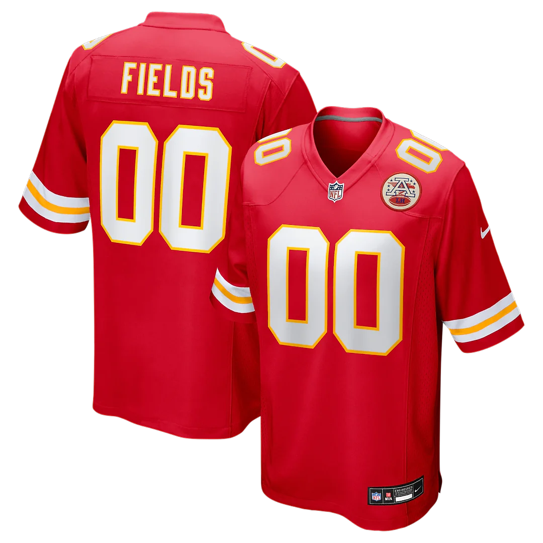 Zennovawear Justin Fields Kansas City Chiefs Game Jersey - Red