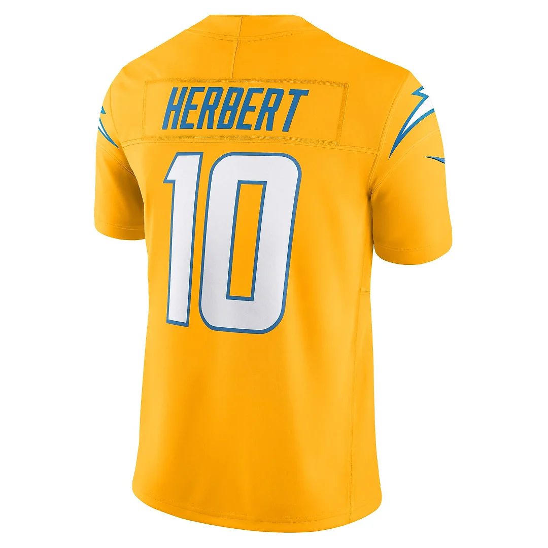 Zennovawear Justin Herbert Los Angeles Chargers Alternate Charger Power Vapor FUSE. Limited Jersey - Gold