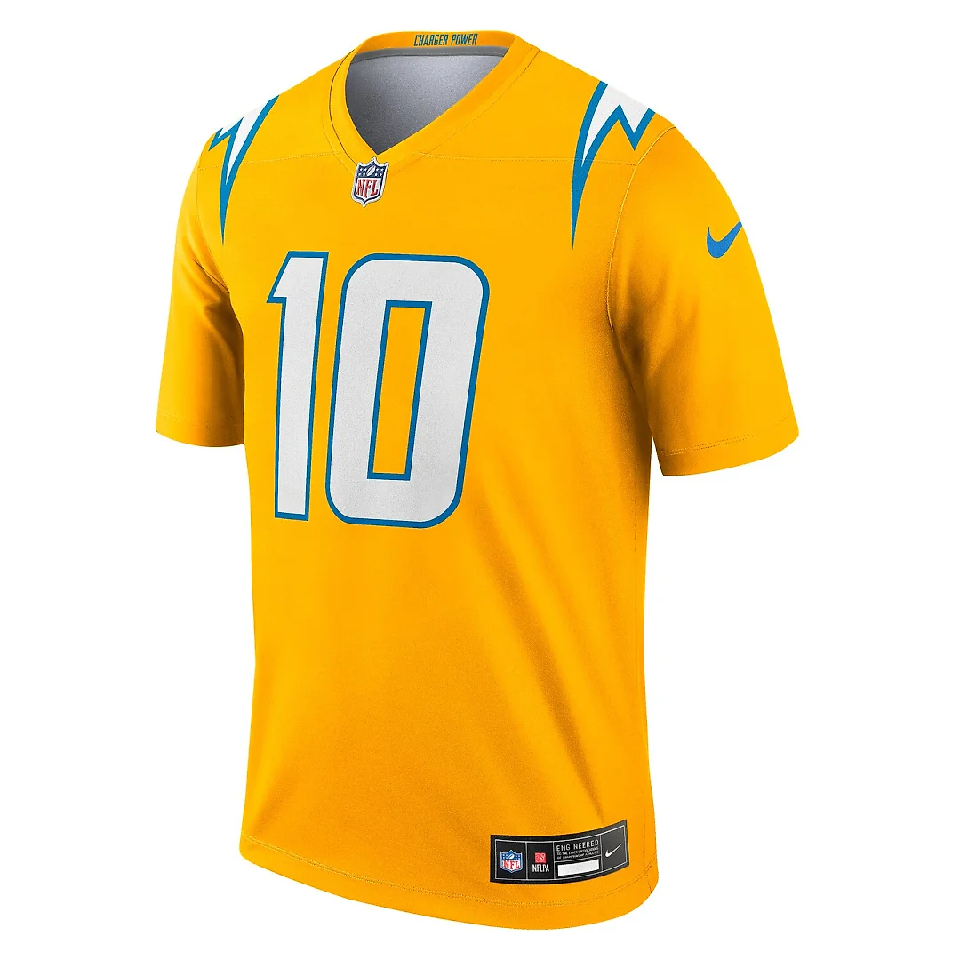 Zennovawear Justin Herbert Los Angeles Chargers Alternate Charger Power Legend Player Performance Top - Gold