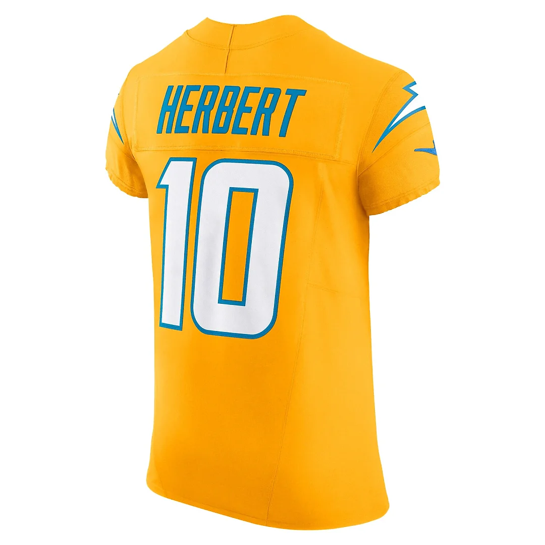 Zennovawear Justin Herbert Los Angeles Chargers Alternate Vapor FUSE. Elite Jersey - Gold