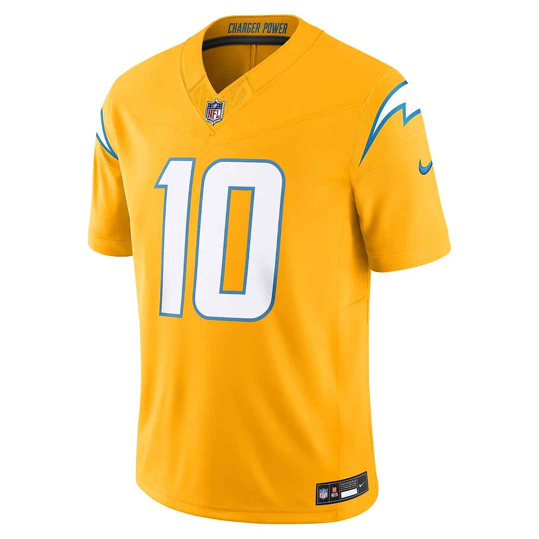 Zennovawear Justin Herbert Los Angeles Chargers Alternate Charger Power Vapor FUSE. Limited Jersey - Gold