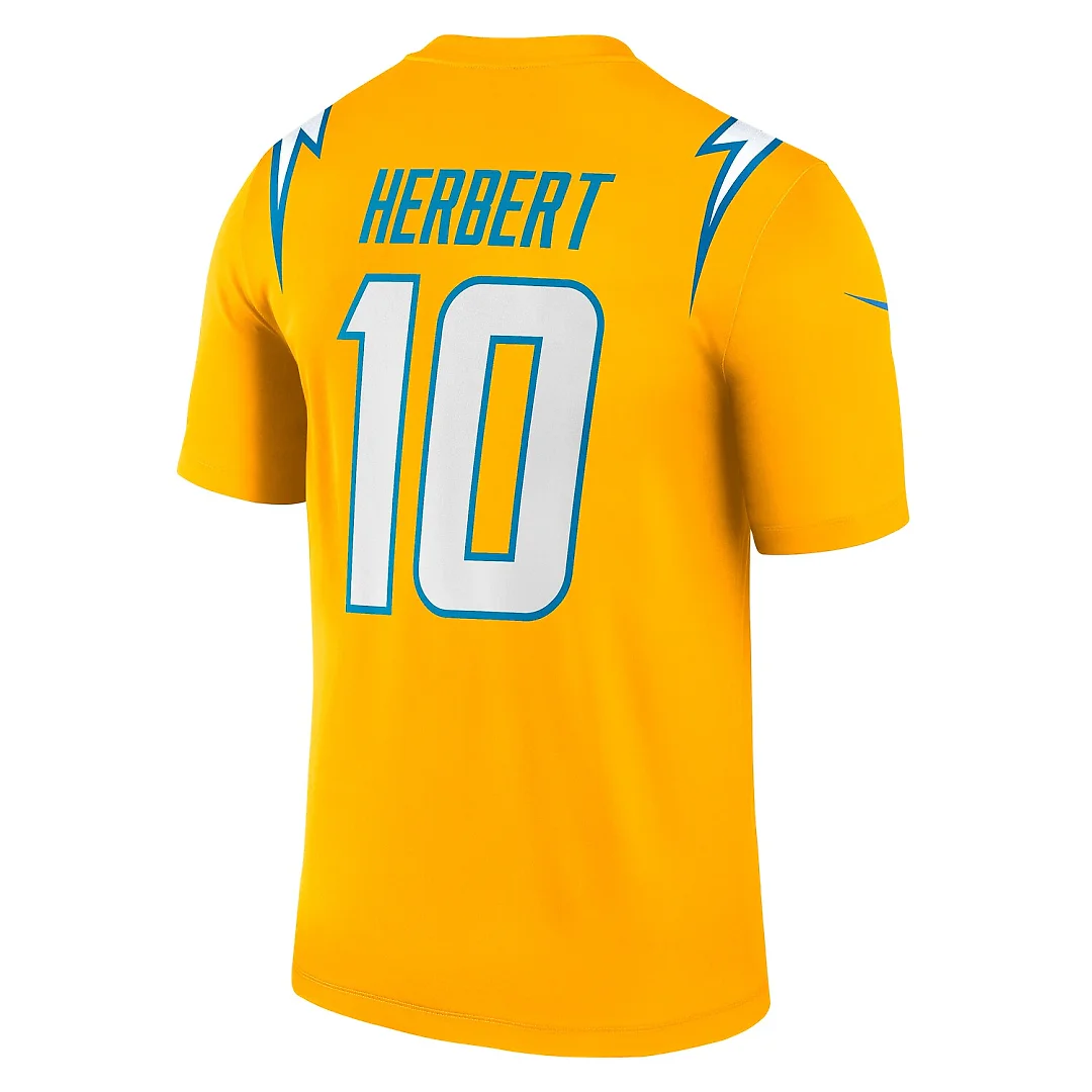 Zennovawear Justin Herbert Los Angeles Chargers Alternate Charger Power Legend Player Performance Top - Gold