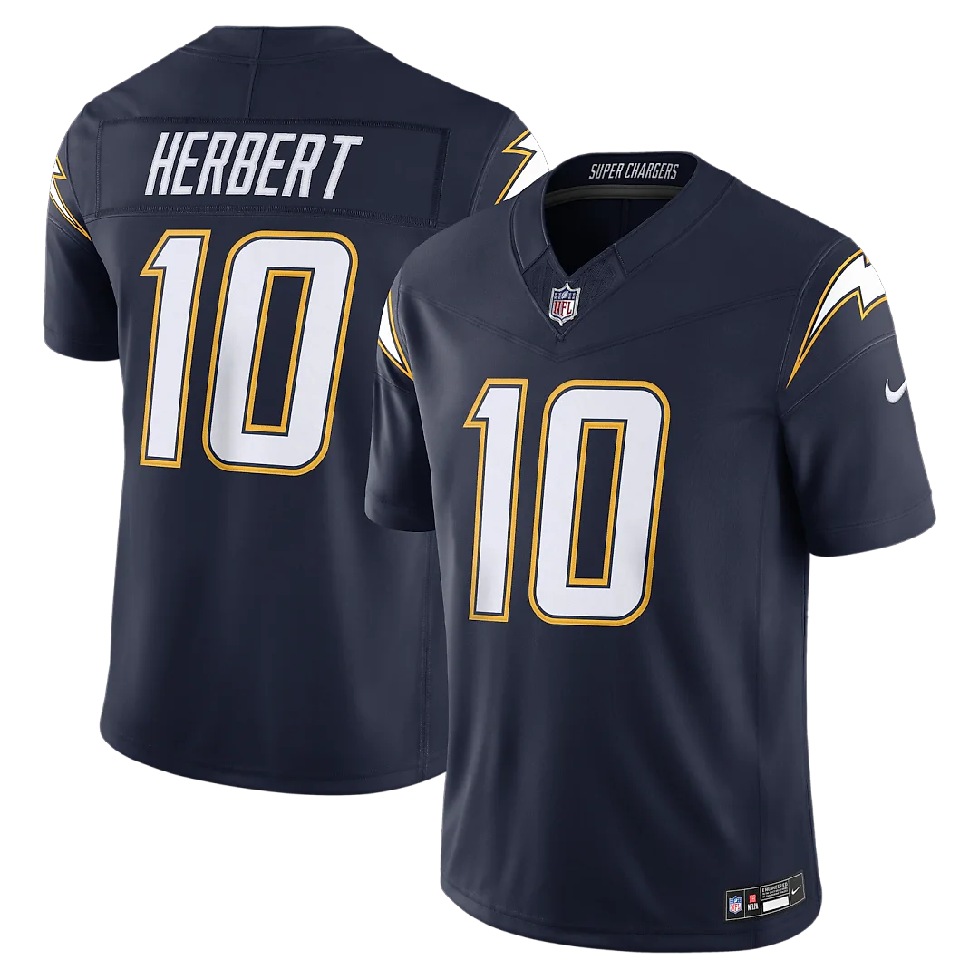 Zennovawear Justin Herbert Los Angeles Chargers Alternate Super Chargers Vapor FUSE. Stitched Limited Jersey - Navy