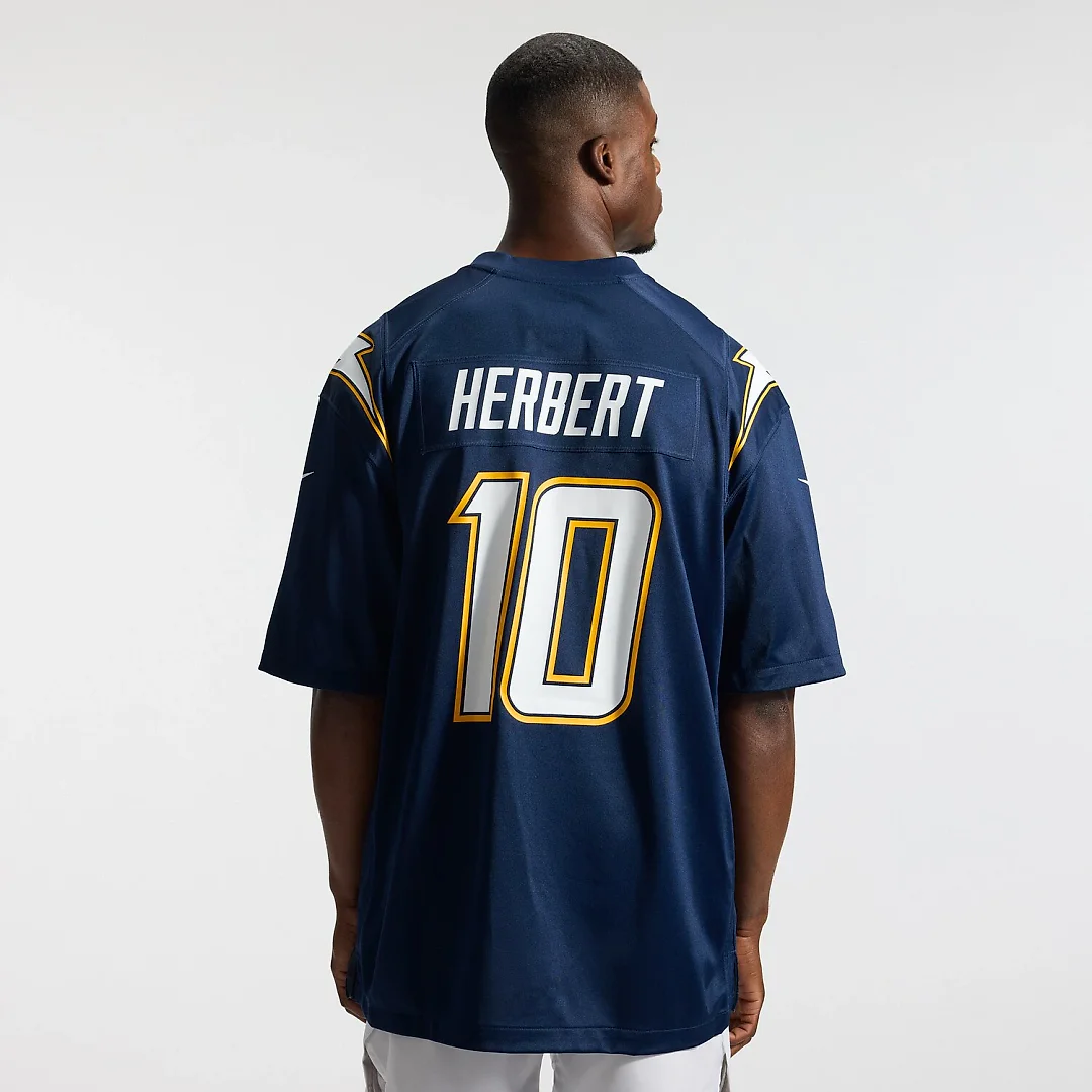 Zennovawear Justin Herbert Los Angeles Chargers Alternate Super Chargers Game Player Jersey - Navy