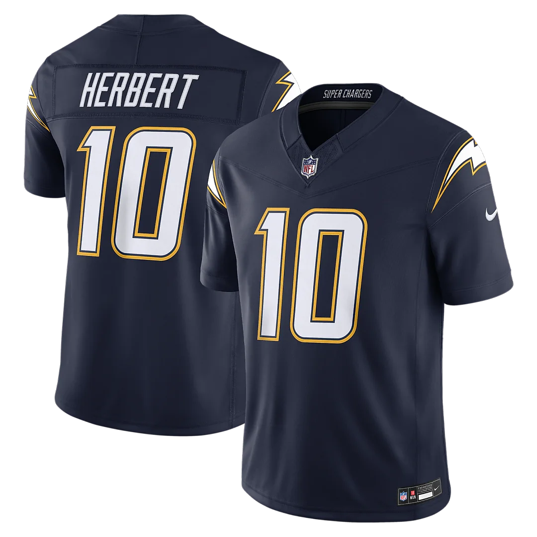 Zennovawear Justin Herbert Los Angeles Chargers Alternate Super Chargers Vapor FUSE. Stitched Limited Jersey - Navy