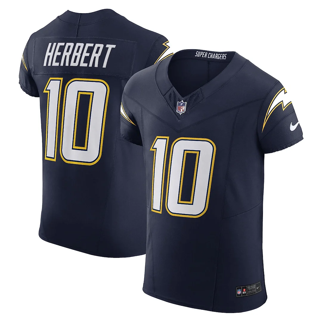 Zennovawear Justin Herbert Los Angeles Chargers Alternate Vapor FUSE. Elite Jersey - Navy
