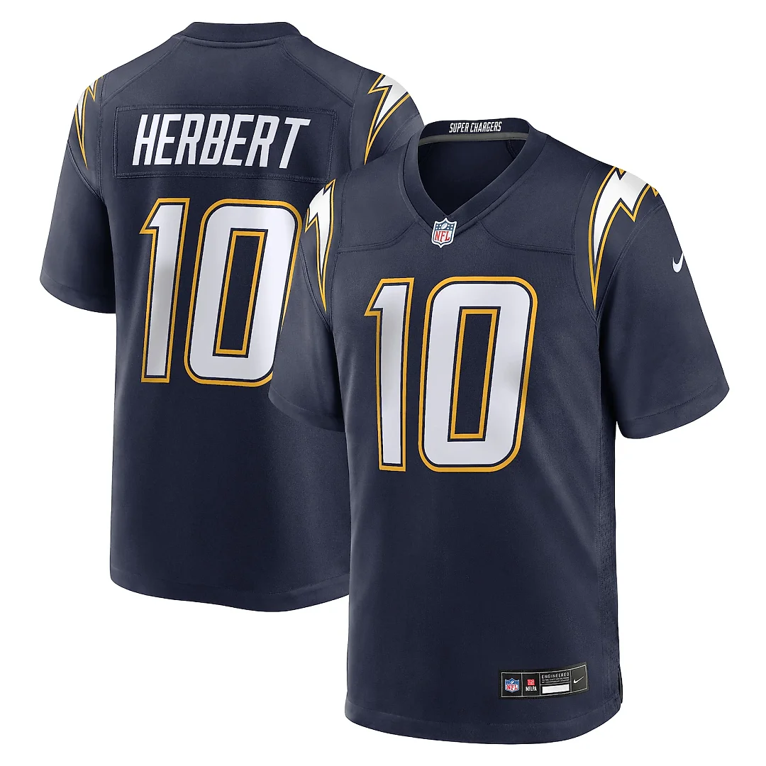Zennovawear Justin Herbert Los Angeles Chargers Alternate Super Chargers Game Player Jersey - Navy