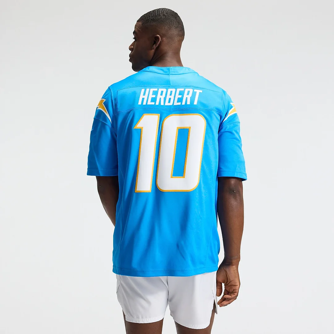 Zennovawear Justin Herbert Los Angeles Chargers Team Vapor FUSE. Stitched Limited Jersey - Powder Blue