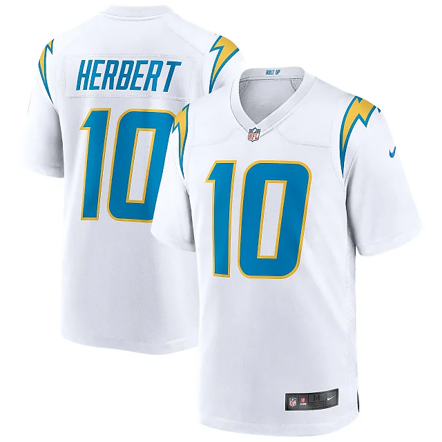 Zennovawear Justin Herbert Los Angeles Chargers Game Jersey - White