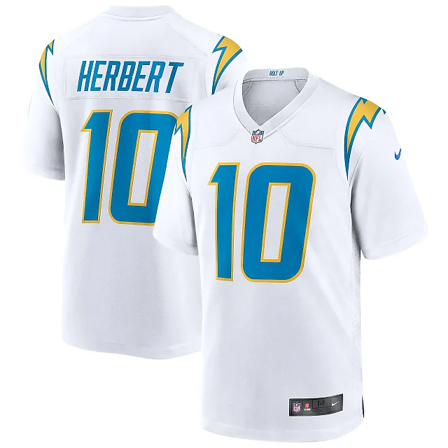 Zennovawear Justin Herbert Los Angeles Chargers Game Jersey - White