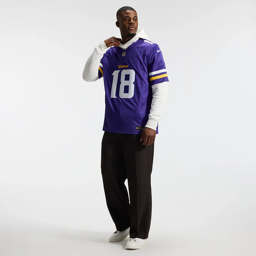 Zennovawear Justin Jefferson Minnesota Vikings Team Vapor FUSE. Stitched Limited Jersey - Purple