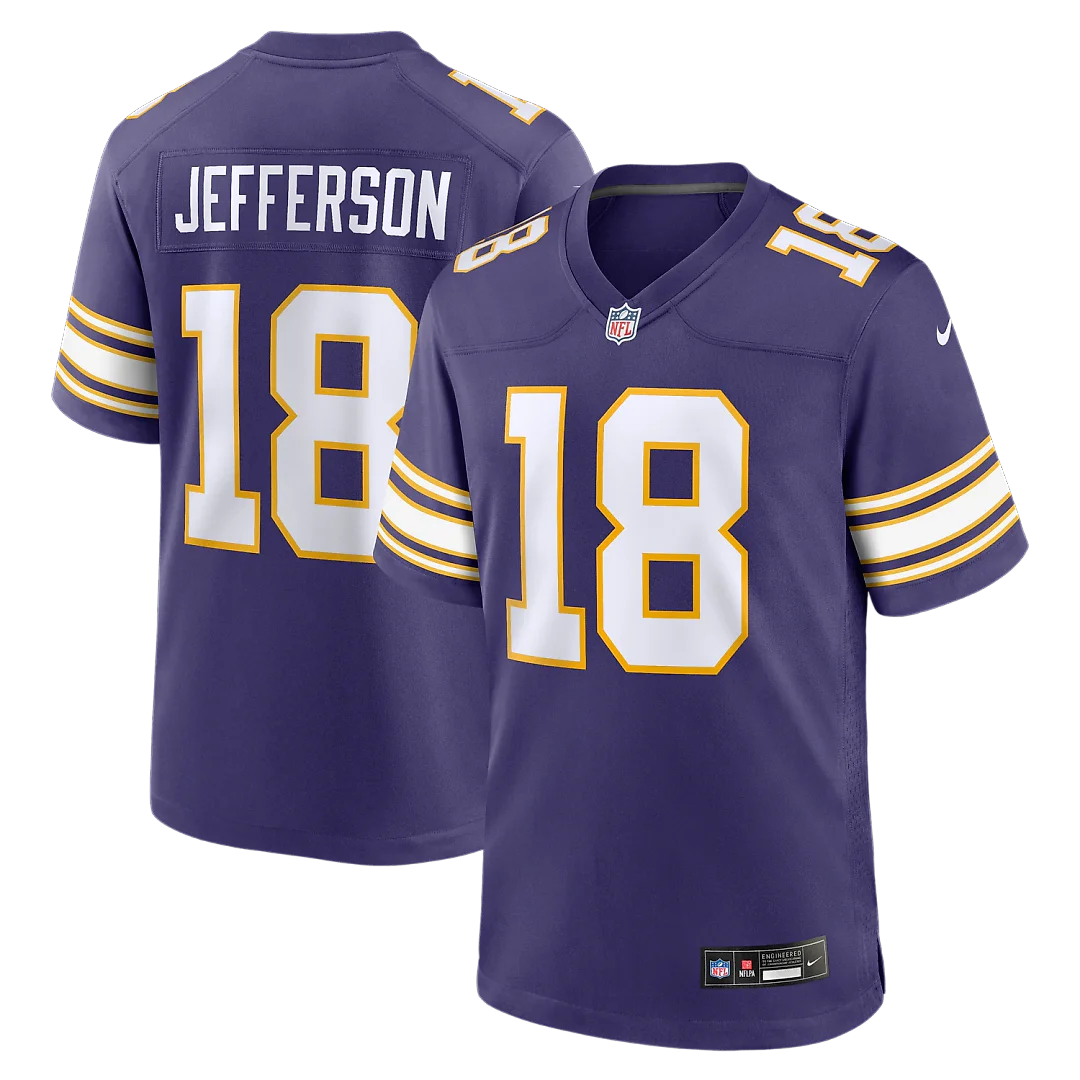 Zennovawear Justin Jefferson Minnesota Vikings Classic Player Game Jersey - Purple