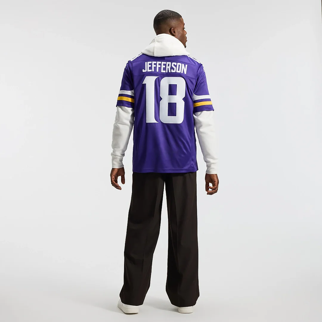Zennovawear Justin Jefferson Minnesota Vikings Team Vapor FUSE. Stitched Limited Jersey - Purple