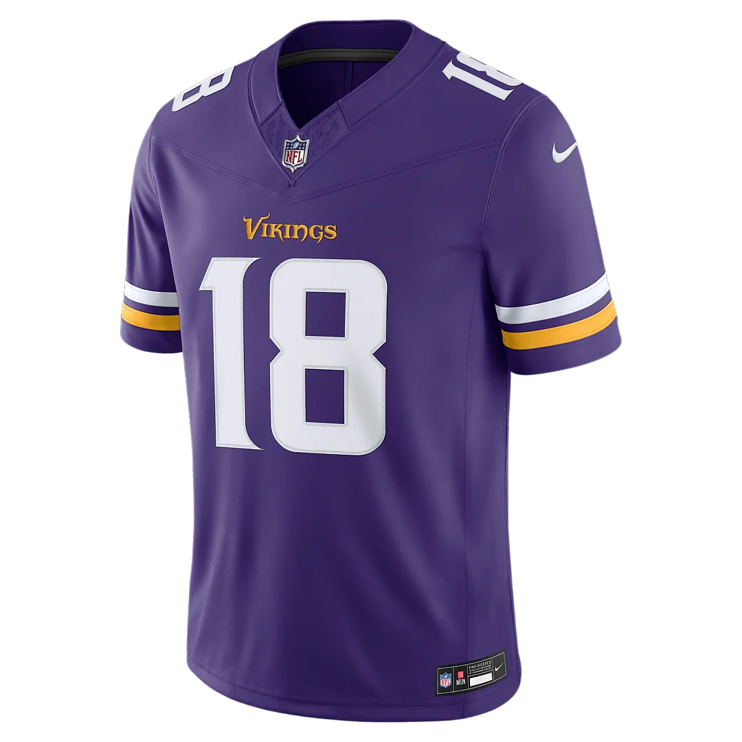 Zennovawear Justin Jefferson Minnesota Vikings Team Vapor FUSE. Stitched Limited Jersey - Purple