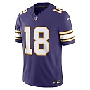 Zennovawear Justin Jefferson Minnesota Vikings Alternate Classic Vapor FUSE. Stitched Limited Jersey - Purple
