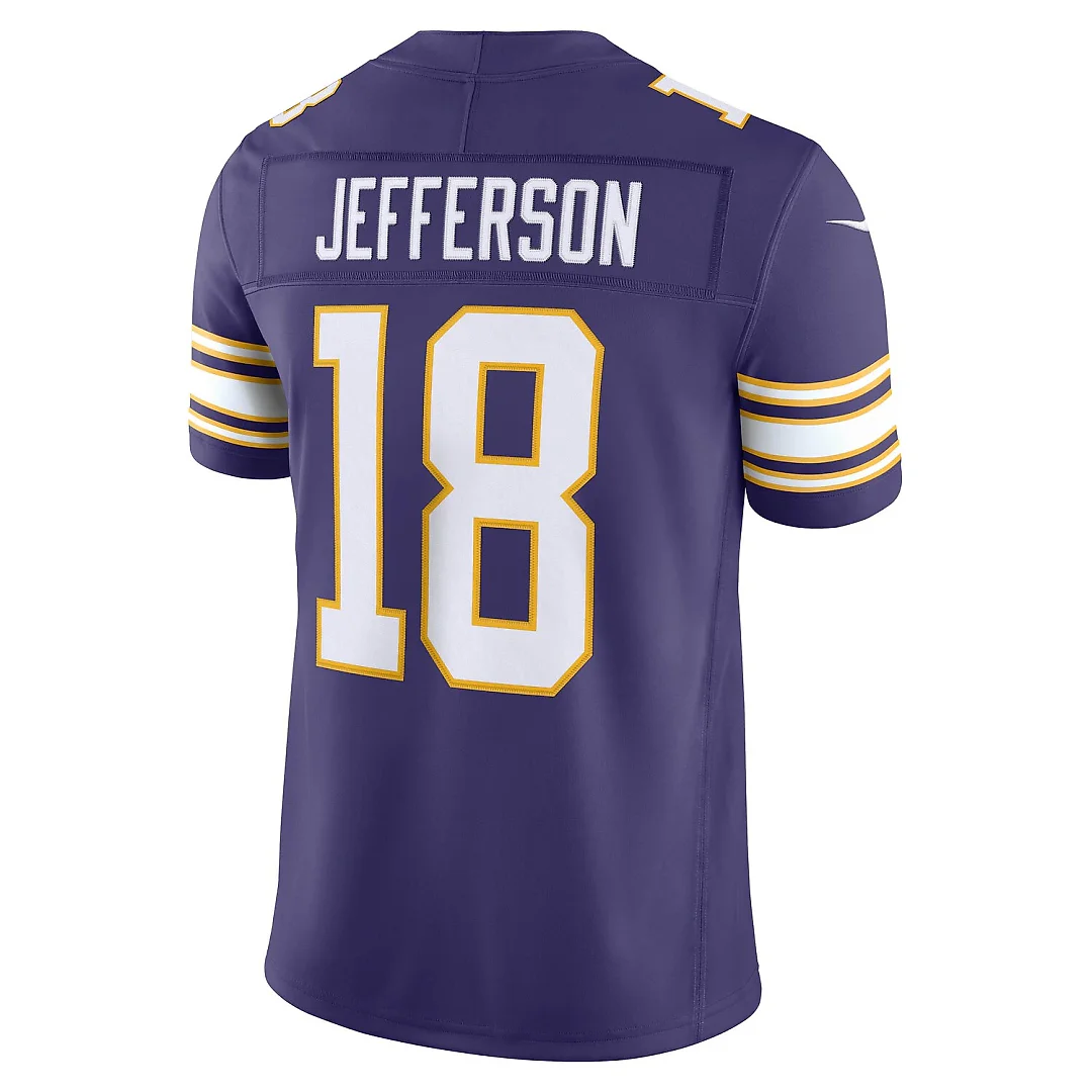 Zennovawear Justin Jefferson Minnesota Vikings Alternate Classic Vapor FUSE. Stitched Limited Jersey - Purple