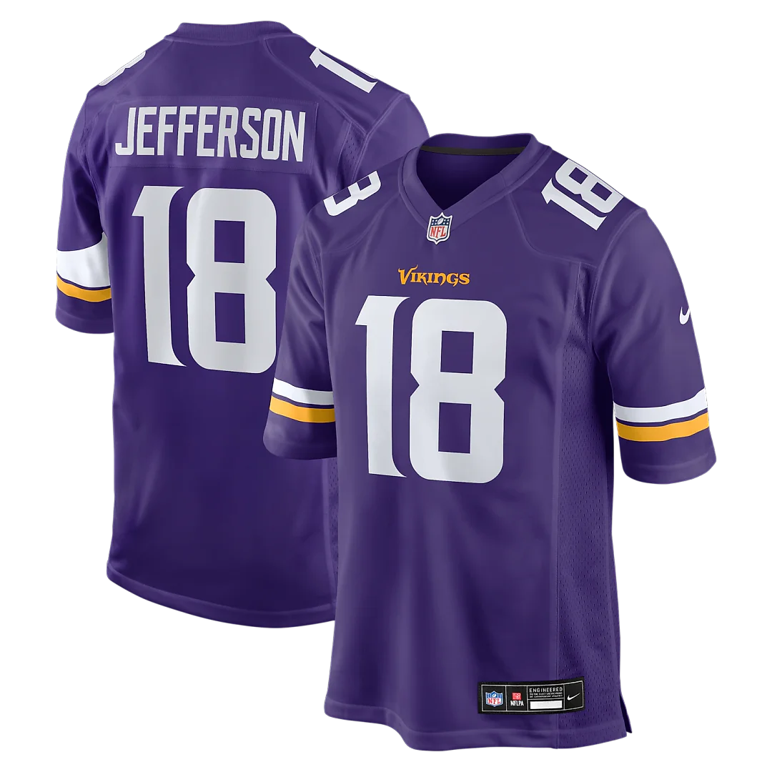 Zennovawear Justin Jefferson Minnesota Vikings Game Jersey - Purple