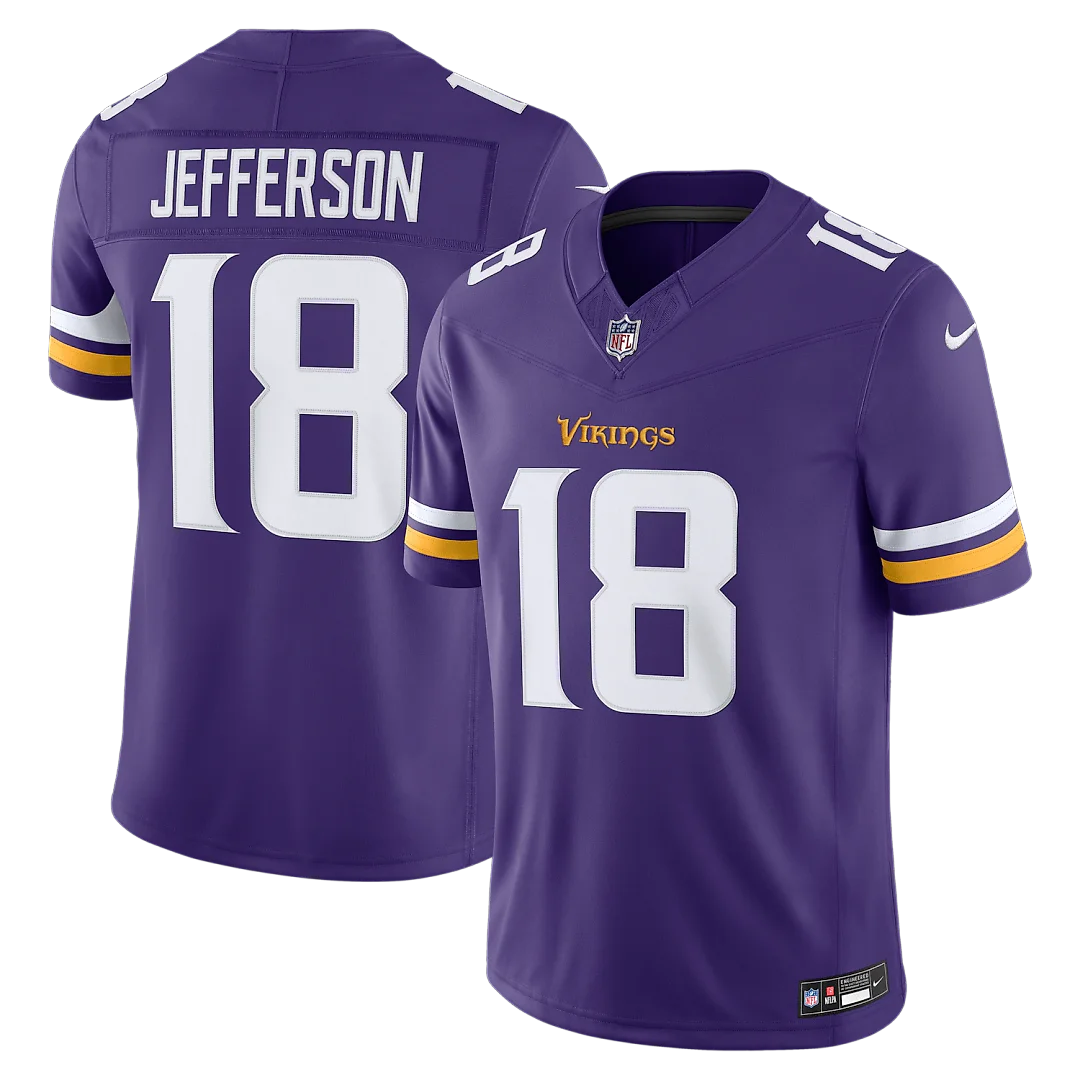 Zennovawear Justin Jefferson Minnesota Vikings Team Vapor FUSE. Stitched Limited Jersey - Purple