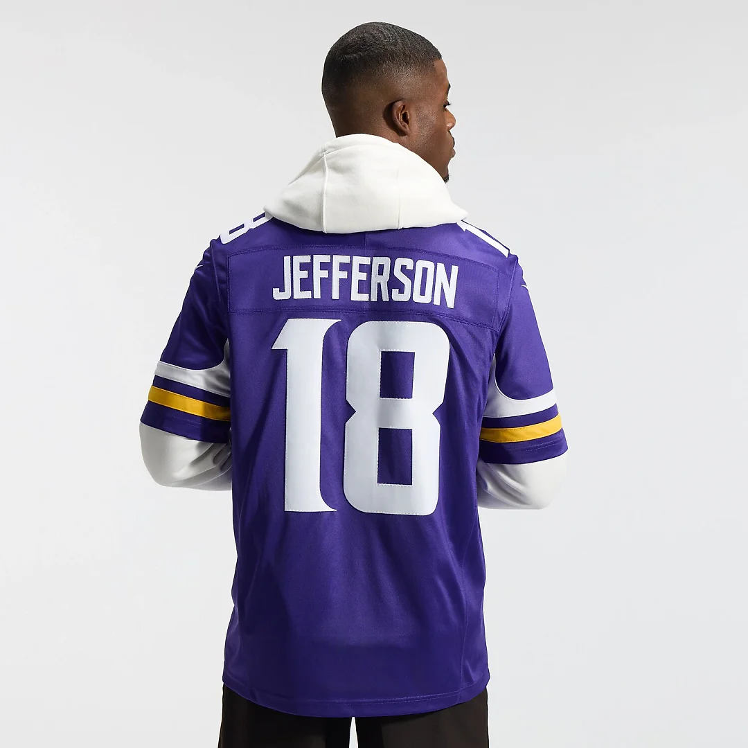 Zennovawear Justin Jefferson Minnesota Vikings Team Vapor FUSE. Stitched Limited Jersey - Purple