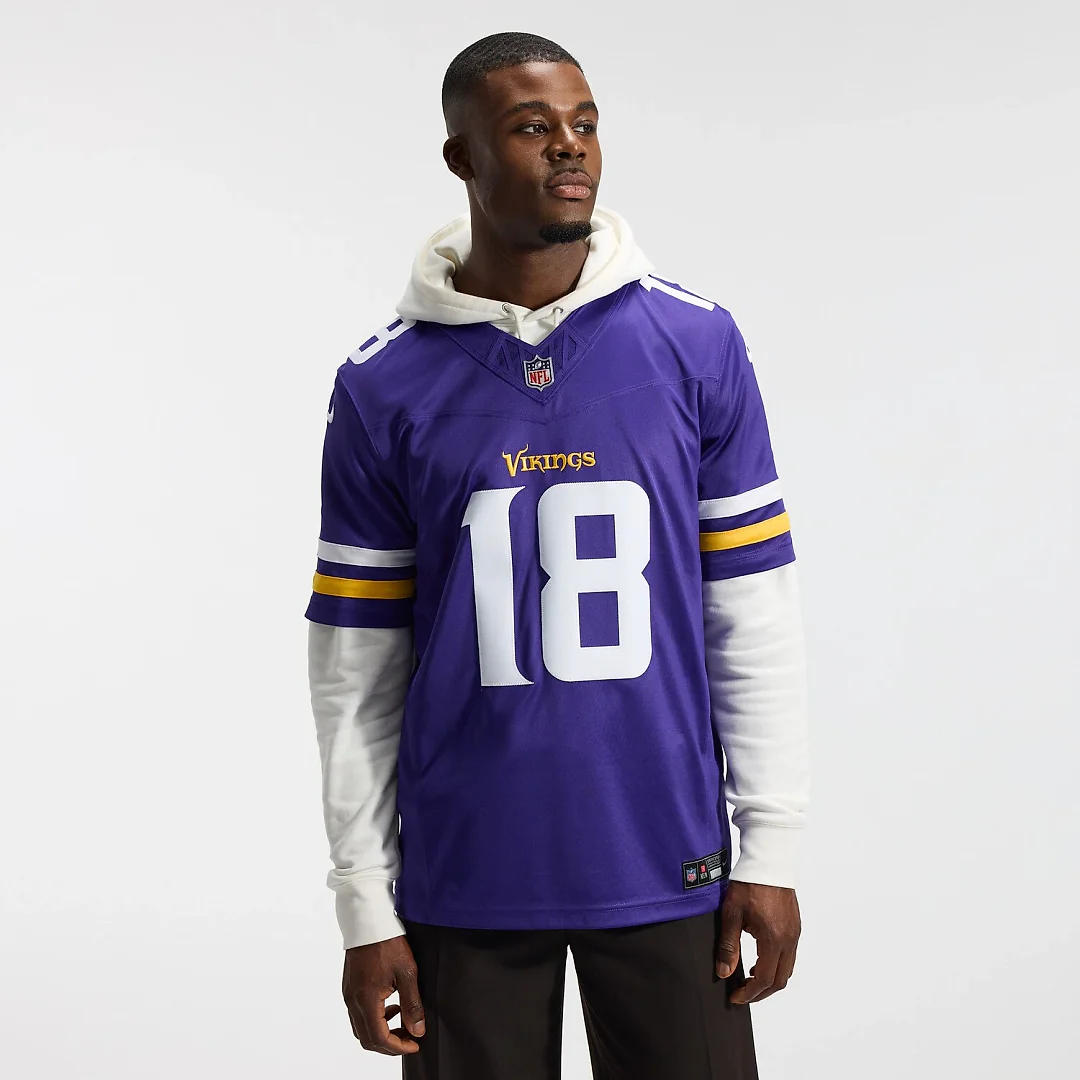 Zennovawear Justin Jefferson Minnesota Vikings Team Vapor FUSE. Stitched Limited Jersey - Purple