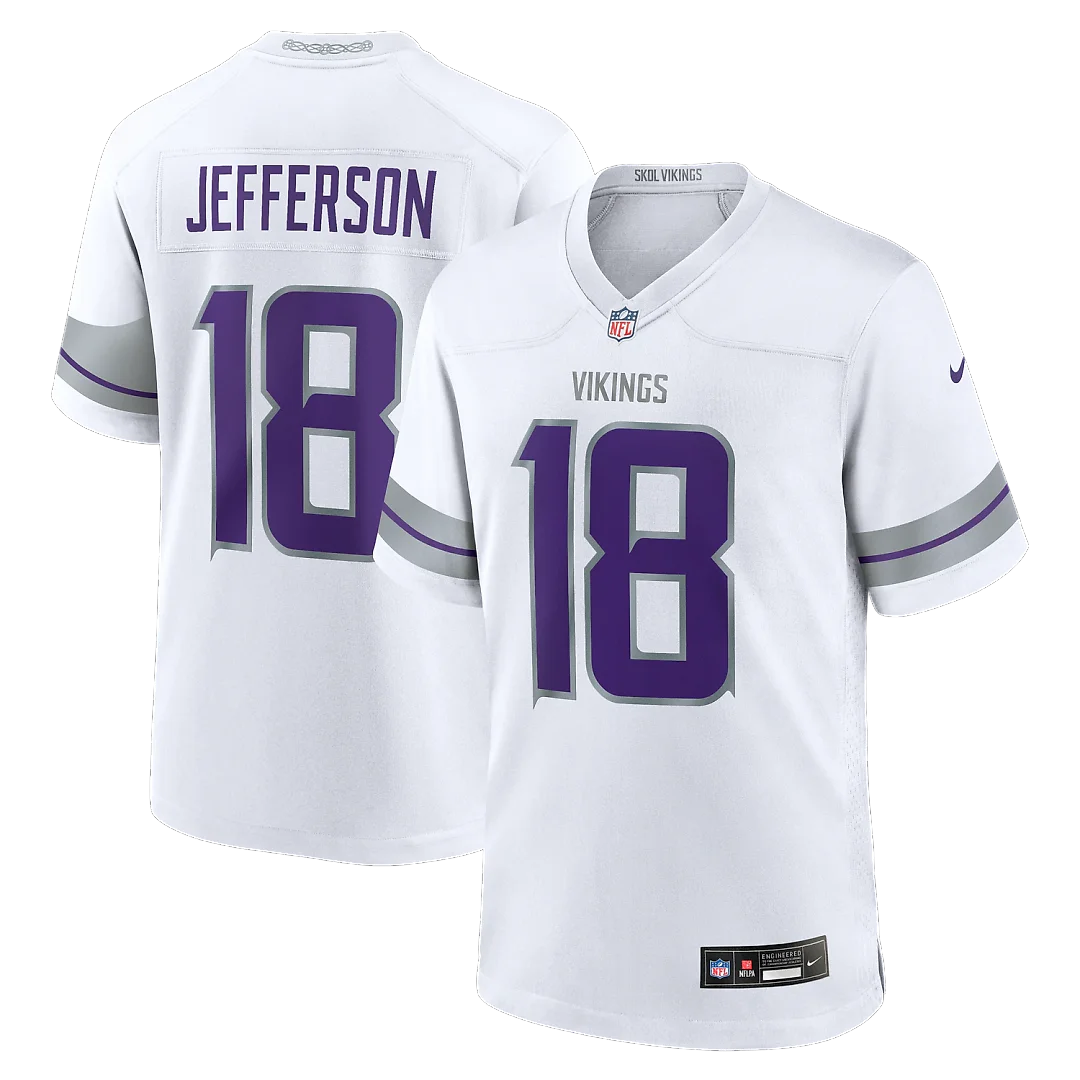 Zennovawear Justin Jefferson Minnesota Vikings Alternate Game Player Jersey - White