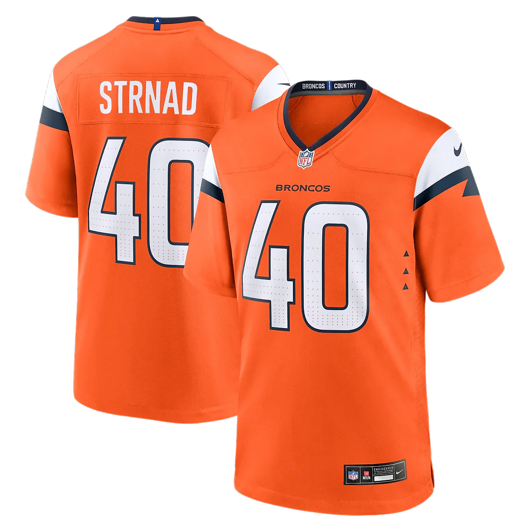 Zennovawear Justin Strnad Denver Broncos Team Game Jersey - Orange