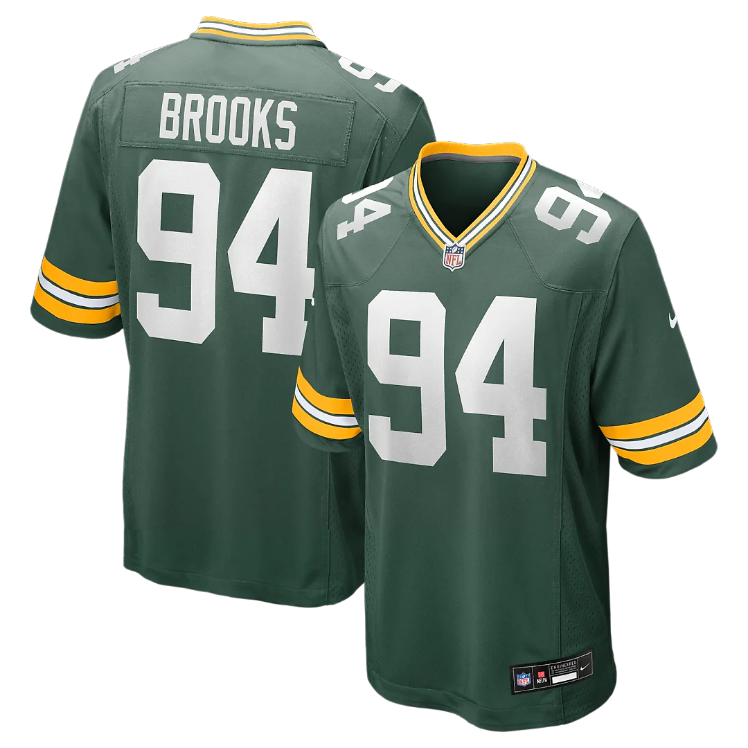 Zennovawear Karl Brooks Green Bay Packers Game Jersey - Green