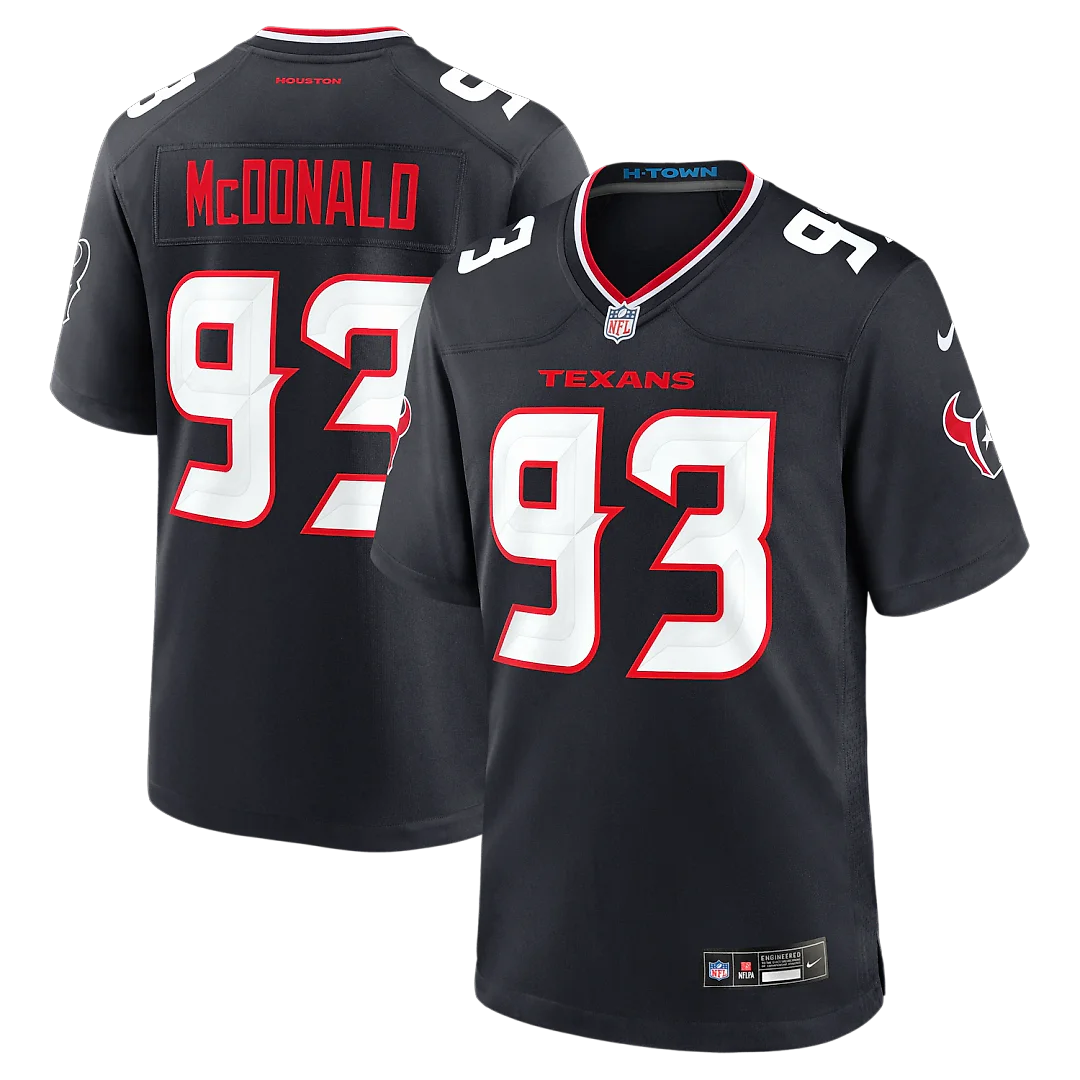 Zennovawear Kayden McDonald Houston Texans Team Game Jersey - Navy