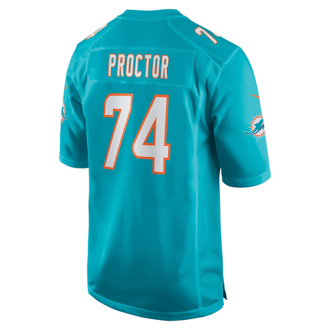 Zennovawear Kayden ProctorMiami Dolphins 2026 NFL Draft First Round Pick No. 12 Team Game Jersey - Aqua