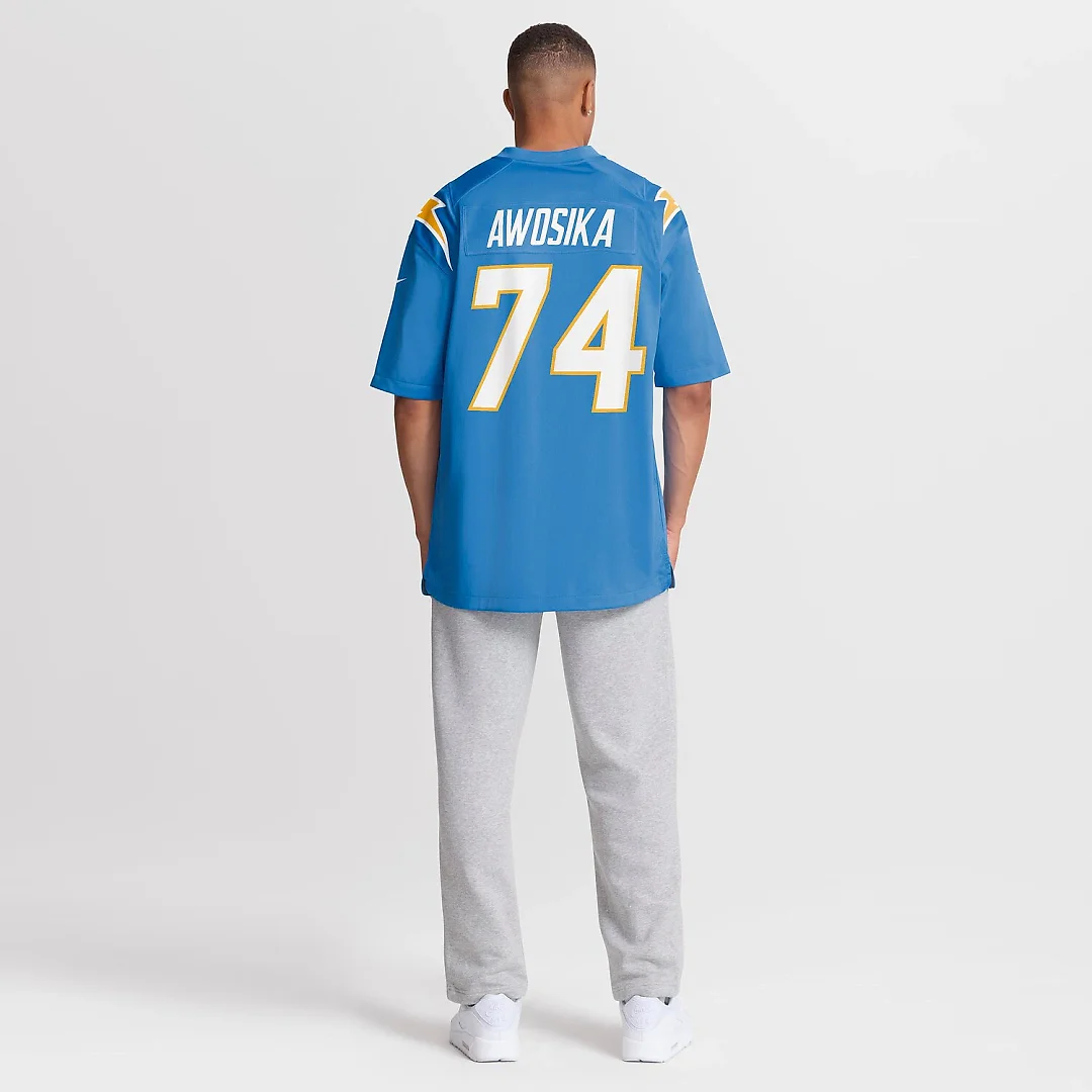 Zennovawear Kayode Awosika Los Angeles Chargers Team Game Jersey - Powder Blue
