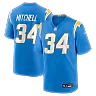 Zennovawear Keaton Mitchell Los Angeles Chargers Team Game Jersey - Powder Blue