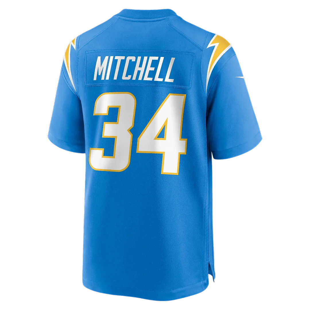 Zennovawear Keaton Mitchell Los Angeles Chargers Team Game Jersey - Powder Blue