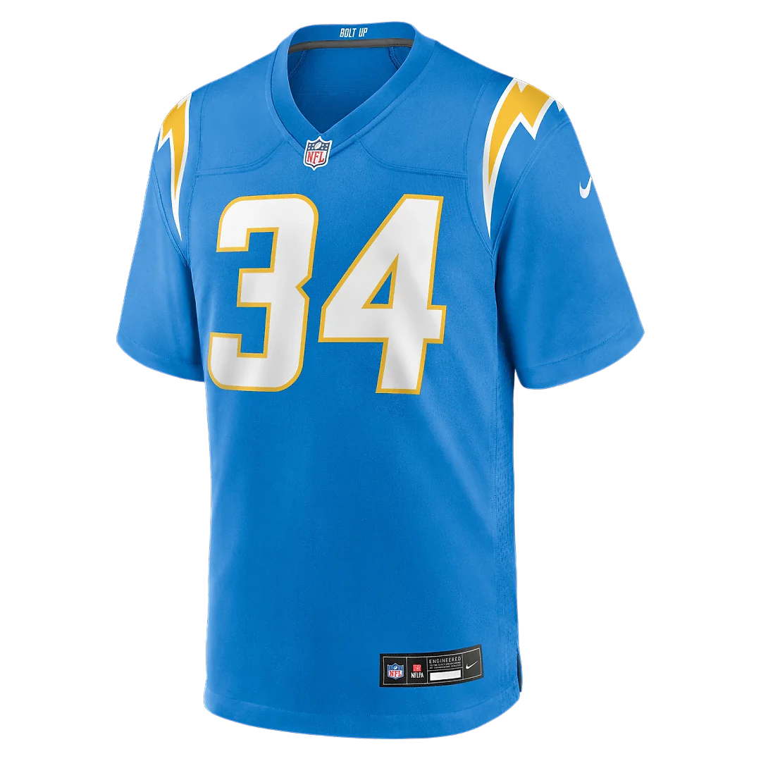 Zennovawear Keaton Mitchell Los Angeles Chargers Team Game Jersey - Powder Blue