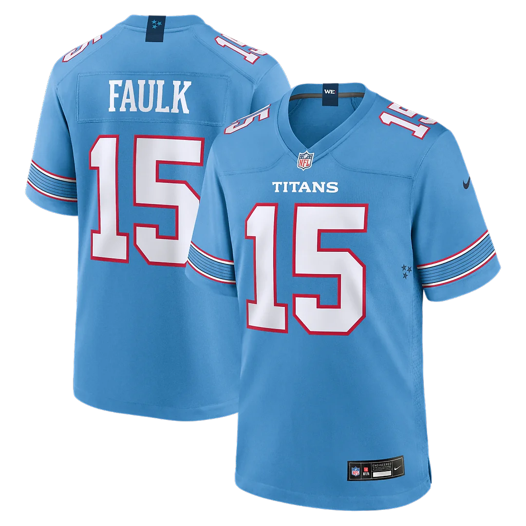 Zennovawear Keldric Faulk Tennessee Titans 2026 NFL Draft First Round Pick No.31 Game Jersey - Light Blue