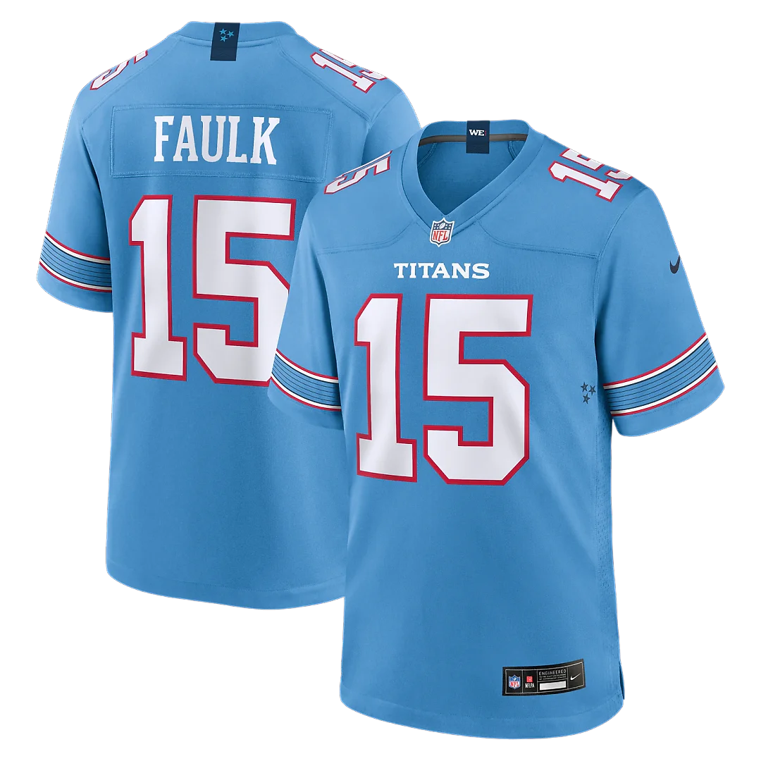 Zennovawear Keldric Faulk Tennessee Titans Team Game Jersey - Light Blue