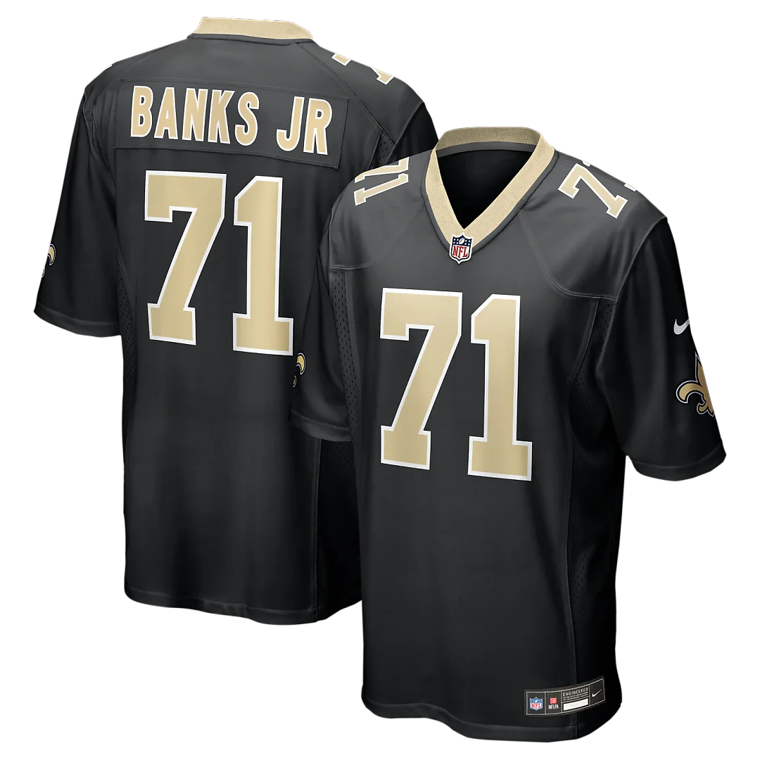 Zennovawear Kelvin Banks Jr. New Orleans Saints Game Player Jersey - Black