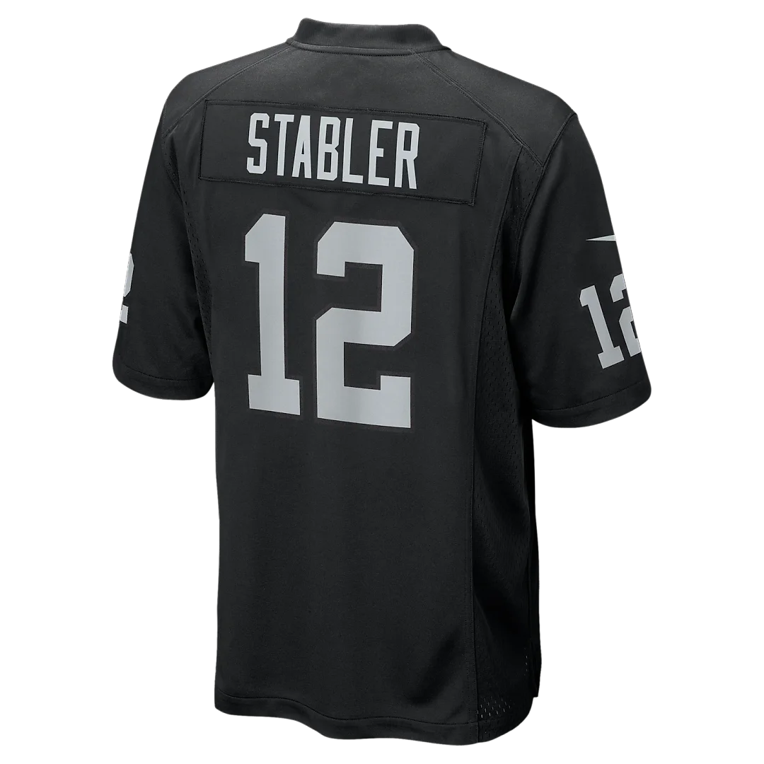 Zennovawear Ken Stabler Las Vegas Raiders Game Retired Player Jersey - Black