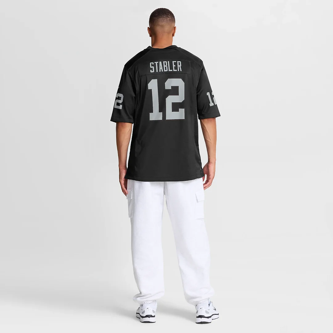 Zennovawear Ken Stabler Las Vegas Raiders Game Retired Player Jersey - Black