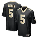 Zennovawear Kendre Miller New Orleans Saints Team Game Jersey - Black