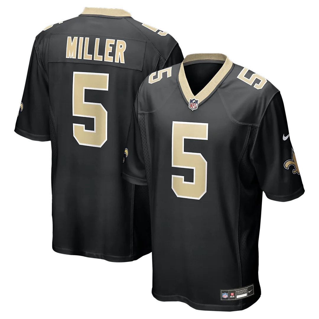 Zennovawear Kendre Miller New Orleans Saints Team Game Jersey - Black