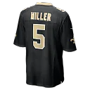 Zennovawear Kendre Miller New Orleans Saints Team Game Jersey - Black