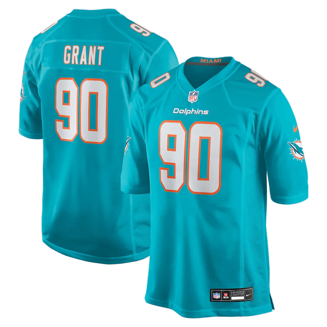 Zennovawear Kenneth Grant Miami Dolphins Team Game Jersey - Aqua