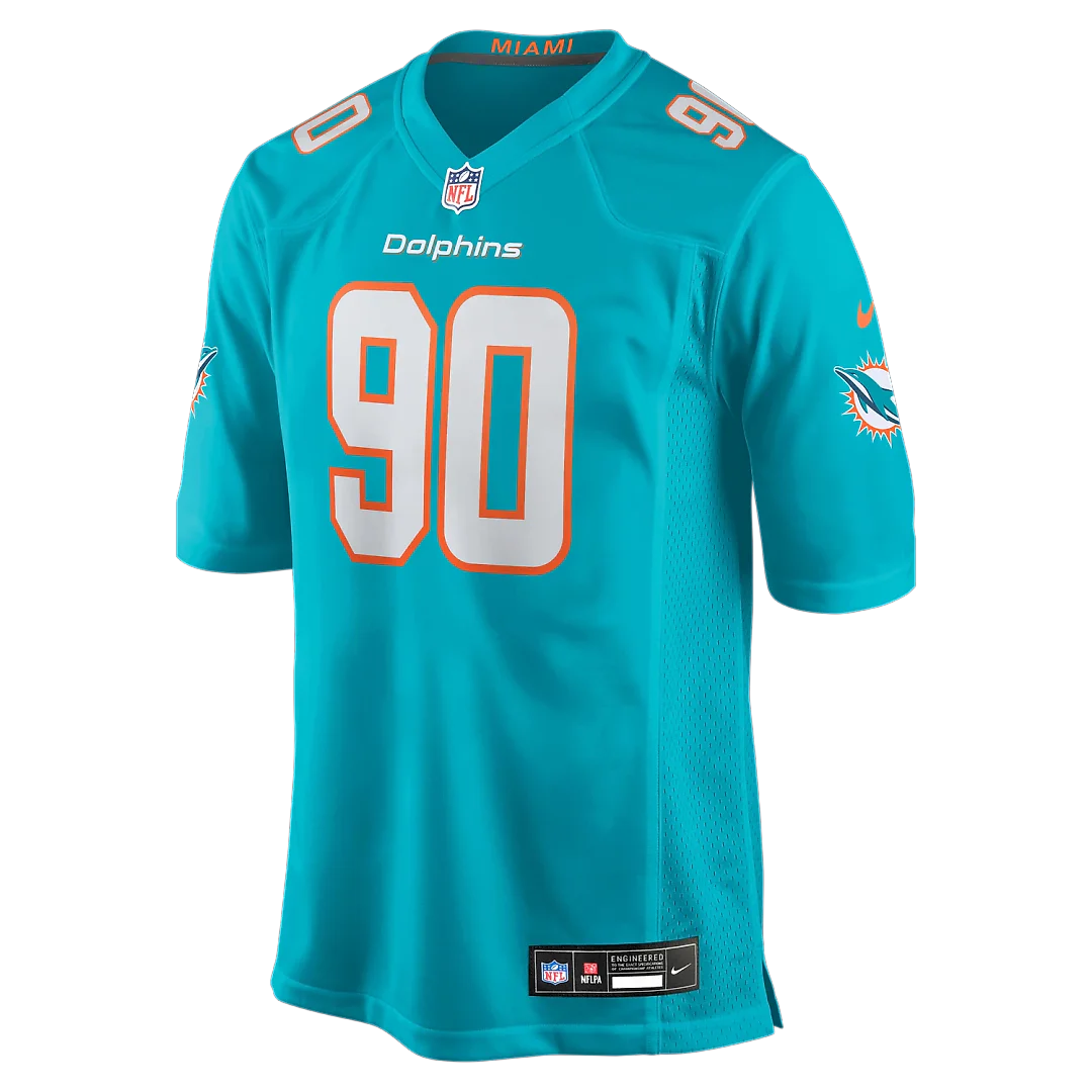 Zennovawear Kenneth Grant Miami Dolphins Team Game Jersey - Aqua